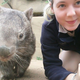 Internet-famous Patrick the wombat with a human carer at the Ballarat Wildlife Park in Victoria, Australia (Facebook/Ballarat Wildlife Park)